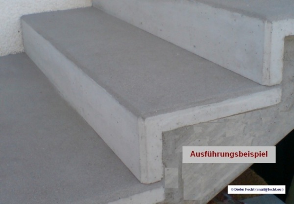 Treppe Ausführungsbeispiel mit Winkelstufen Sichtbeton